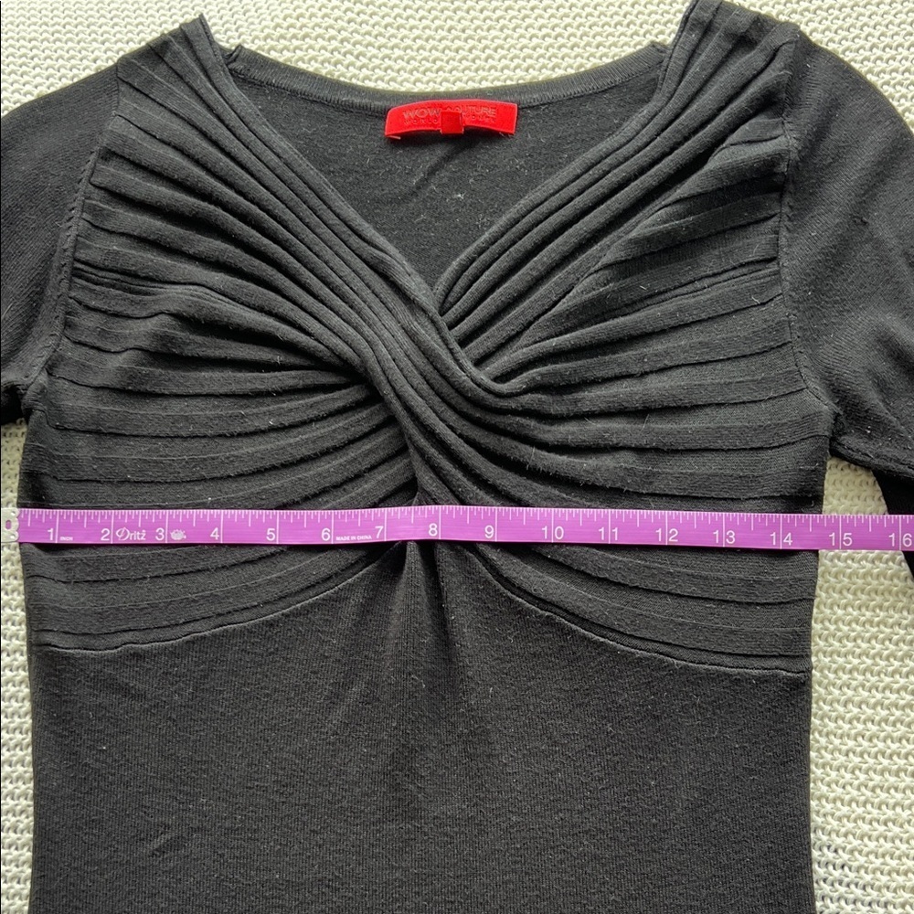 WOW Couture Elegant Black V-Neck Dress - Picture 9 of 13